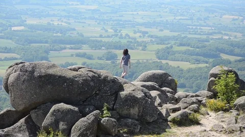 Kid playing on Big Rocks Video stock 77848803