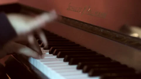 Kid playing piano Stock Footage 32887291