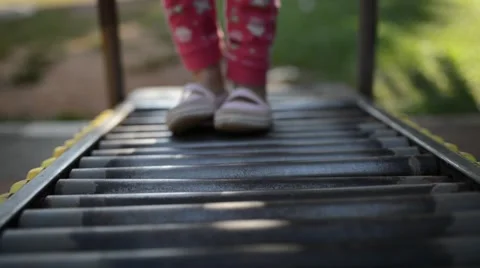 Kid playing at play ground Stock Footage 43048298