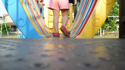 Kid playing on playground Stock Footage 30391231