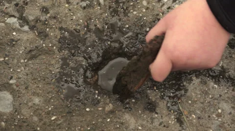 Kid Playing Puddle 001 - 25 fps Video stock 24483111