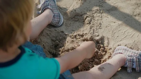 Kid Playing With Sand Stock Footage 106368948