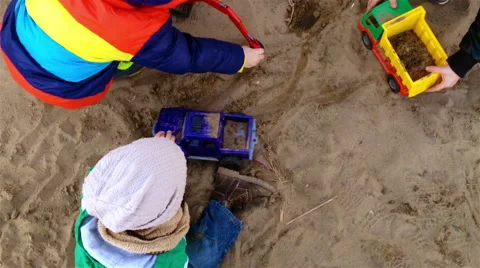 Kid Playing In Sandbox Stock Footage 62827244