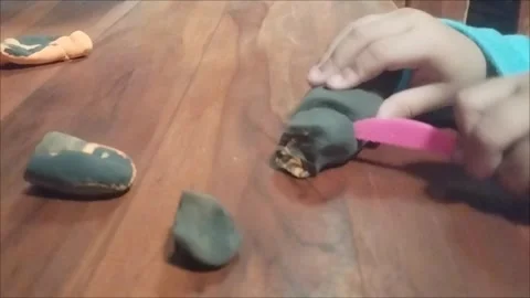 Kid Playing with Slime | Fun and Relaxing Toy Video Stock Footage 296856292