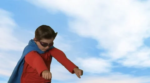 Kid playing super hero 스톡 동영상 8621306