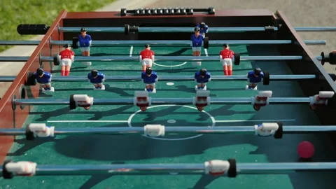 Kid playing table football during sports day Stock Footage 314040599