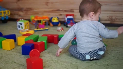 The kid is playing with toys. Stock Footage 74642510
