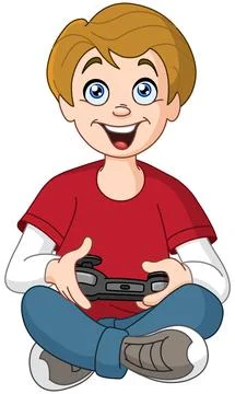 Kid playing video game Stock Illustration