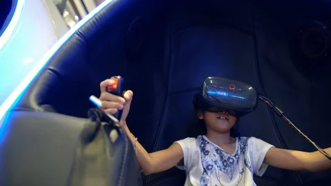 Kid playing with virtual reality glasses  Video stock 103993700