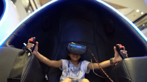 Kid playing with virtual reality glasses  Video stock 103993889