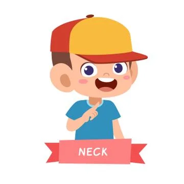 Kid pointing body part vector Stock-Illustration