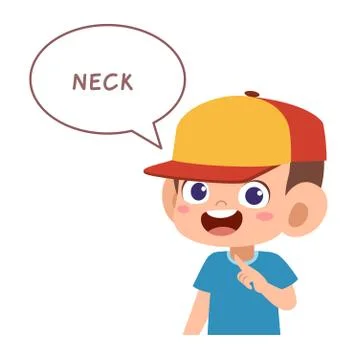 Kid pointing body part vector Stock-Illustration