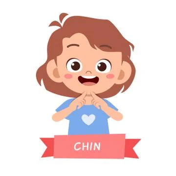 Kid pointing body part vector Stock-Illustration