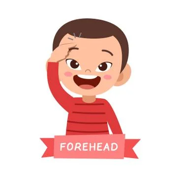 Kid pointing body part vector Stock-Illustration