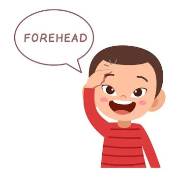 Kid pointing body part vector Ilustración de archivo