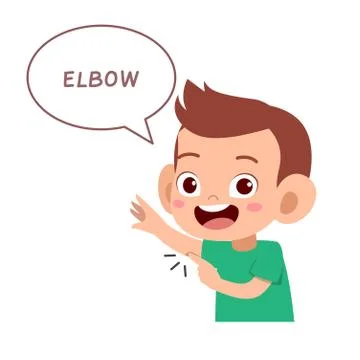 Kid pointing body part vector Stock-Illustration