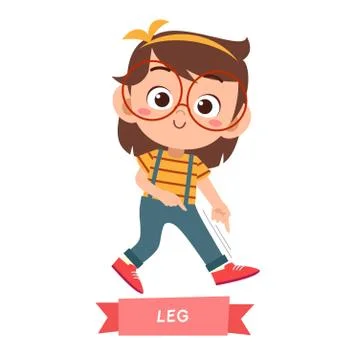 Kid pointing body part vector Stock-Illustration