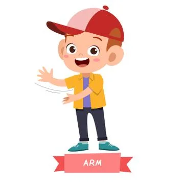 Kid pointing body part vector Stock-Illustration