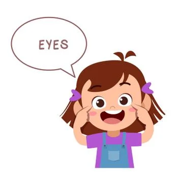 Kid pointing body part vector Stock-Illustration