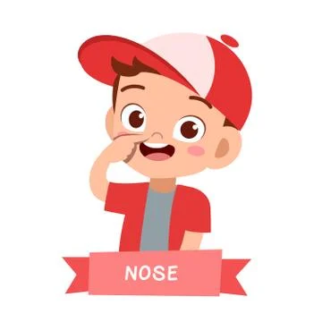 Kid pointing body part vector Stock-Illustration