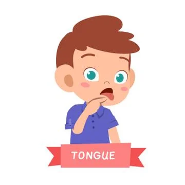 Kid pointing body part vector Stock-Illustration