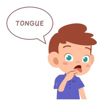 Kid pointing body part vector Stock-Illustration