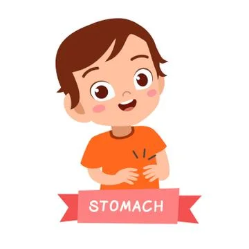 Kid pointing body part vector Stock-Illustration
