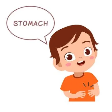 Kid pointing body part vector Ilustración de archivo