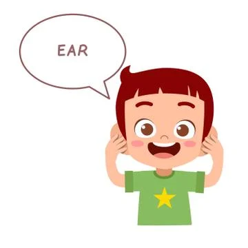 Kid pointing body part vector Stock-Illustration