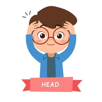 Kid pointing body part vector Stock-Illustration