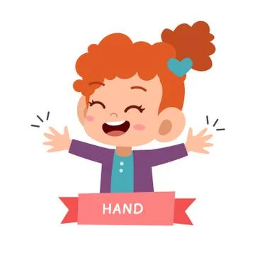 Kid pointing body part vector Ilustración de archivo