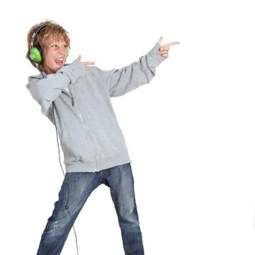 Kid pointing Stock Photos