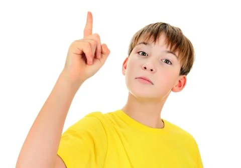 Kid Pointing Up Stock Photos
