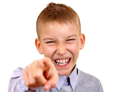 Kid Pointing at You Stock Photos