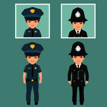Kid policeman Stock Illustration