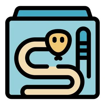 Kid pool with inflatable snake floating and ladder in aqua park Stock Illustration