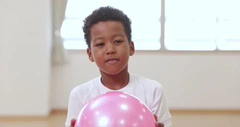 Kid portrait at a gym Stock Footage 231674342