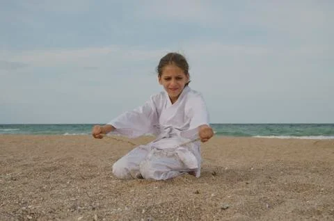 Kid practicing Aikido Stock Photos