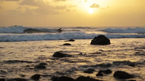 Kid practicing bodyboard Stock Footage 42177691