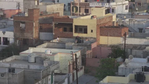 Kid Practicing Karate on Rooftop in Vadodara Stock Footage 75461499
