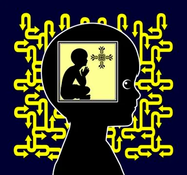 Kid Praying Stock Illustration