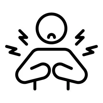 Kid problem icon outline vector. School violence Stock Illustration