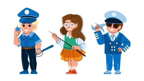 Kid profession vector Stock Illustration