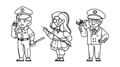 Kid profession vector Stock Illustration