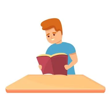 Kid programming book icon, cartoon style 스톡 일러스트