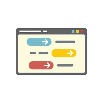 Kid programming icon flat vector. Computer classroom 스톡 일러스트