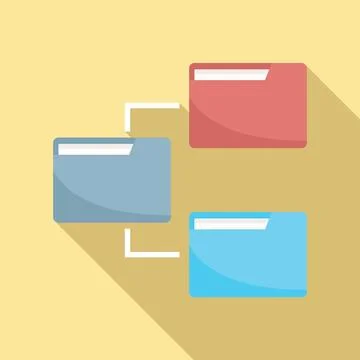 Kid programming scheme icon flat . School technology Stock-Illustration