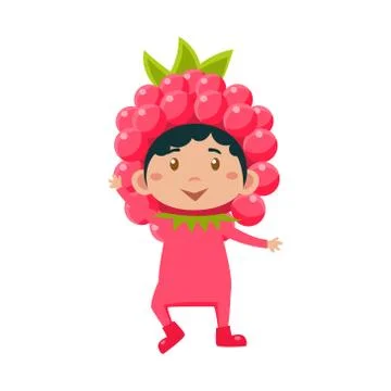 Kid In Raspberry Costume. Vector Illustration Stock Illustration