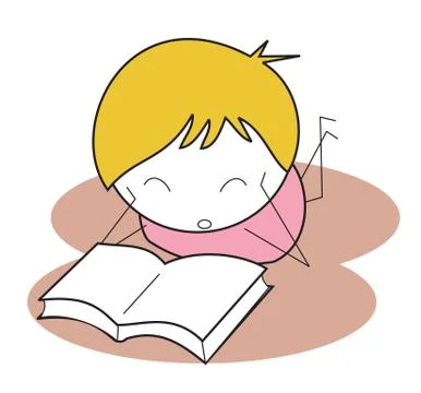 Kid read book Stock Illustration