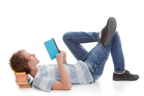 Kid reading book Stock Photos